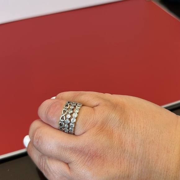 Pandora stackable Elegant Silver Rings size 8 - Picture 7 of 7